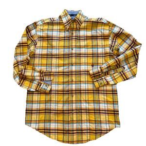 VINTAGE Twenty X 20X Shirt Adult Small Yellow Red Tartan Plaid Button Up